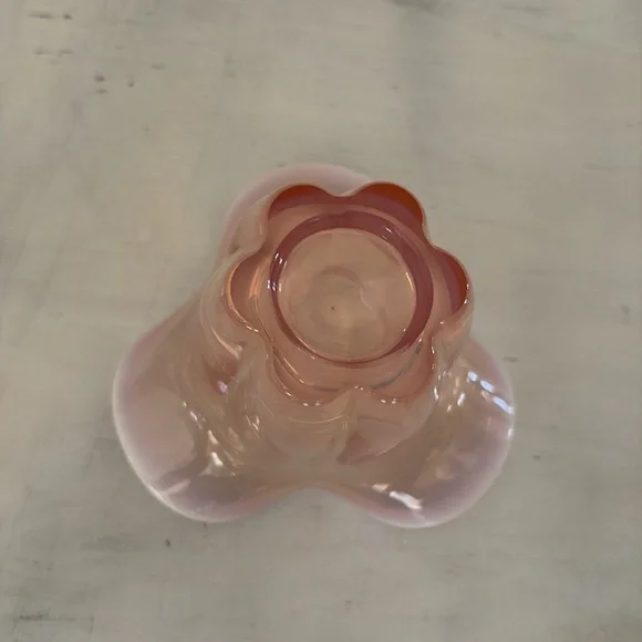 Duncan & Miller Pink Opalescent Canterbury Ruffled Footed Vase - Picture 3 of 4